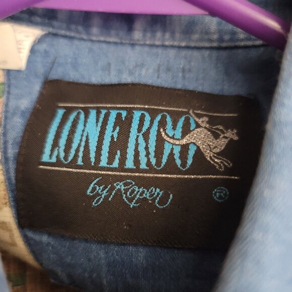 Lone Roo Men's Size XL Southwestern Outdoor Button Up Long Sleeve Cowboy Shirt - Picture 4 of 4